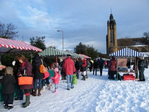 Portobello Organic Market in the snow